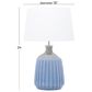 Maple and Jade Table Lamp in Shiny Blue and Gray, , large