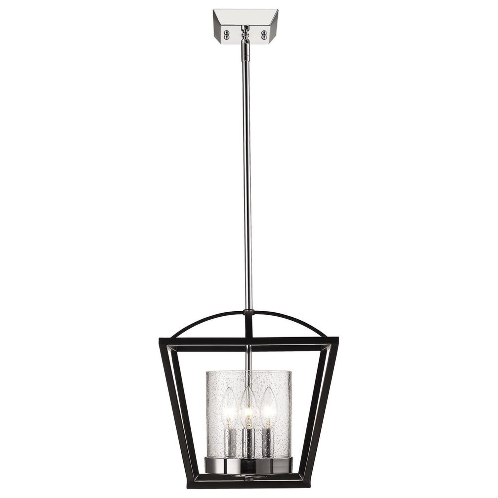 Golden Lighting Mercer 3-Light Mini Chandelier in Matte Black and Chrome, , large