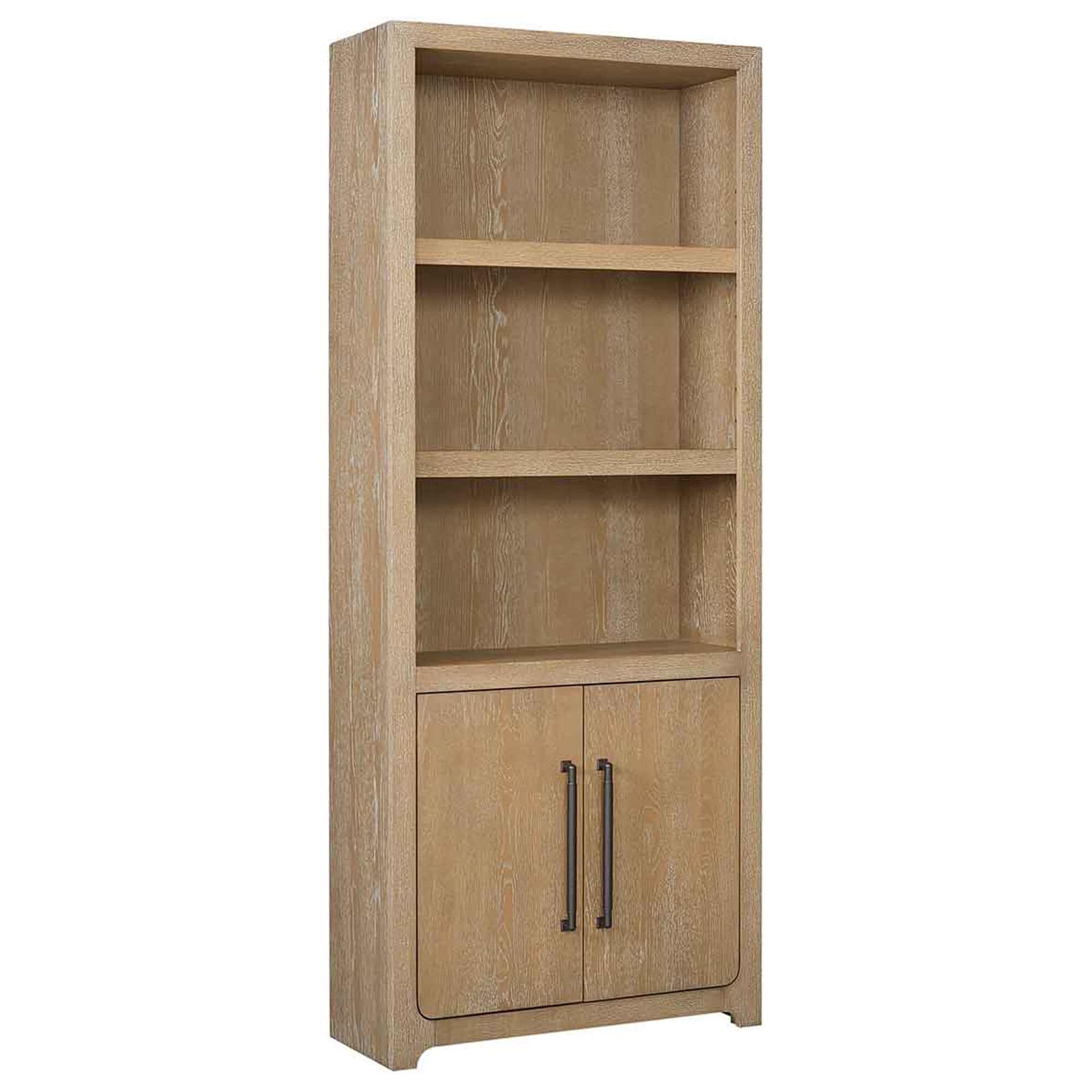 Wycliff Bay Canyon Drive Office Bookcase with Doors in Natural Oak