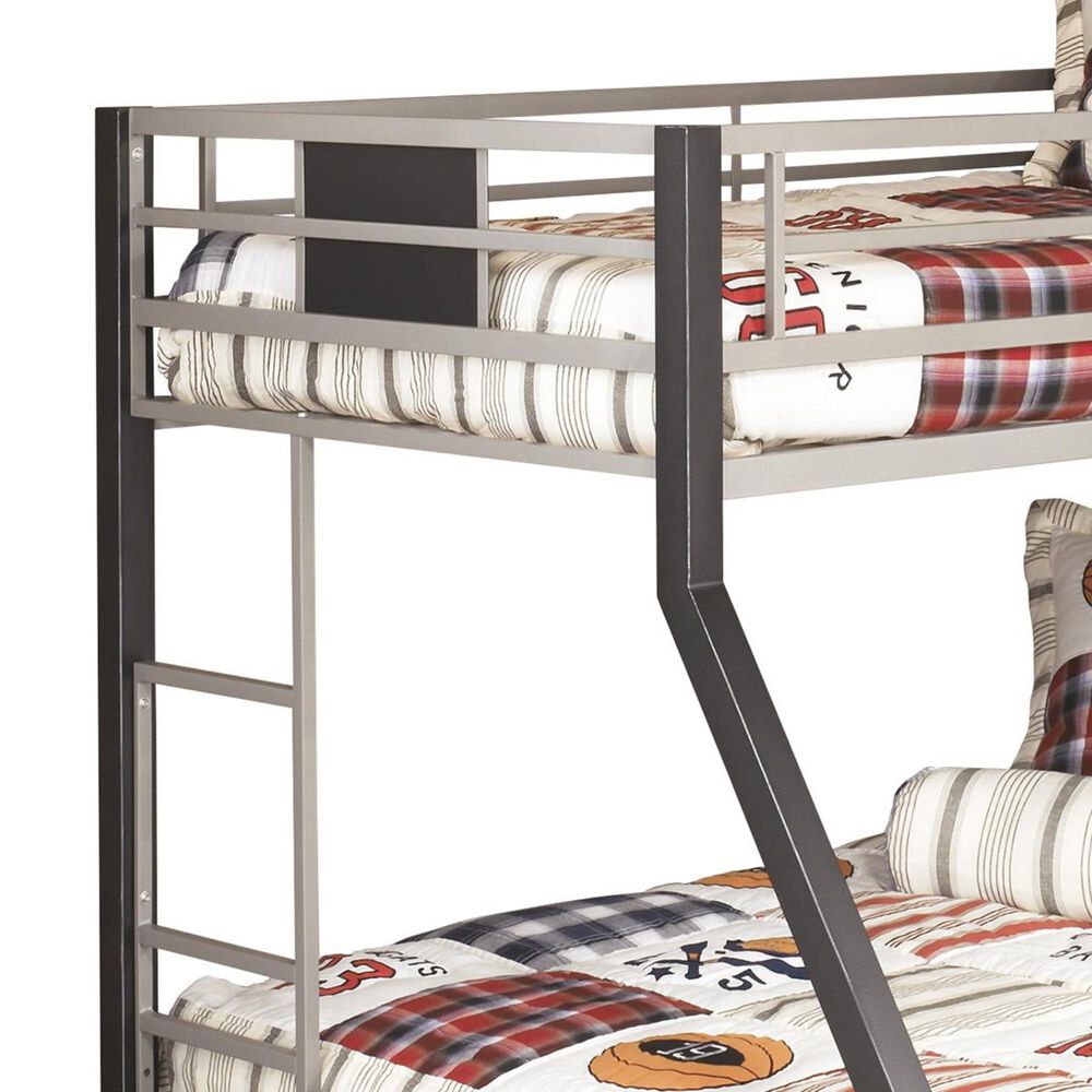 Ashley Twin over Full Bunk Bed in Black and Silver, , large