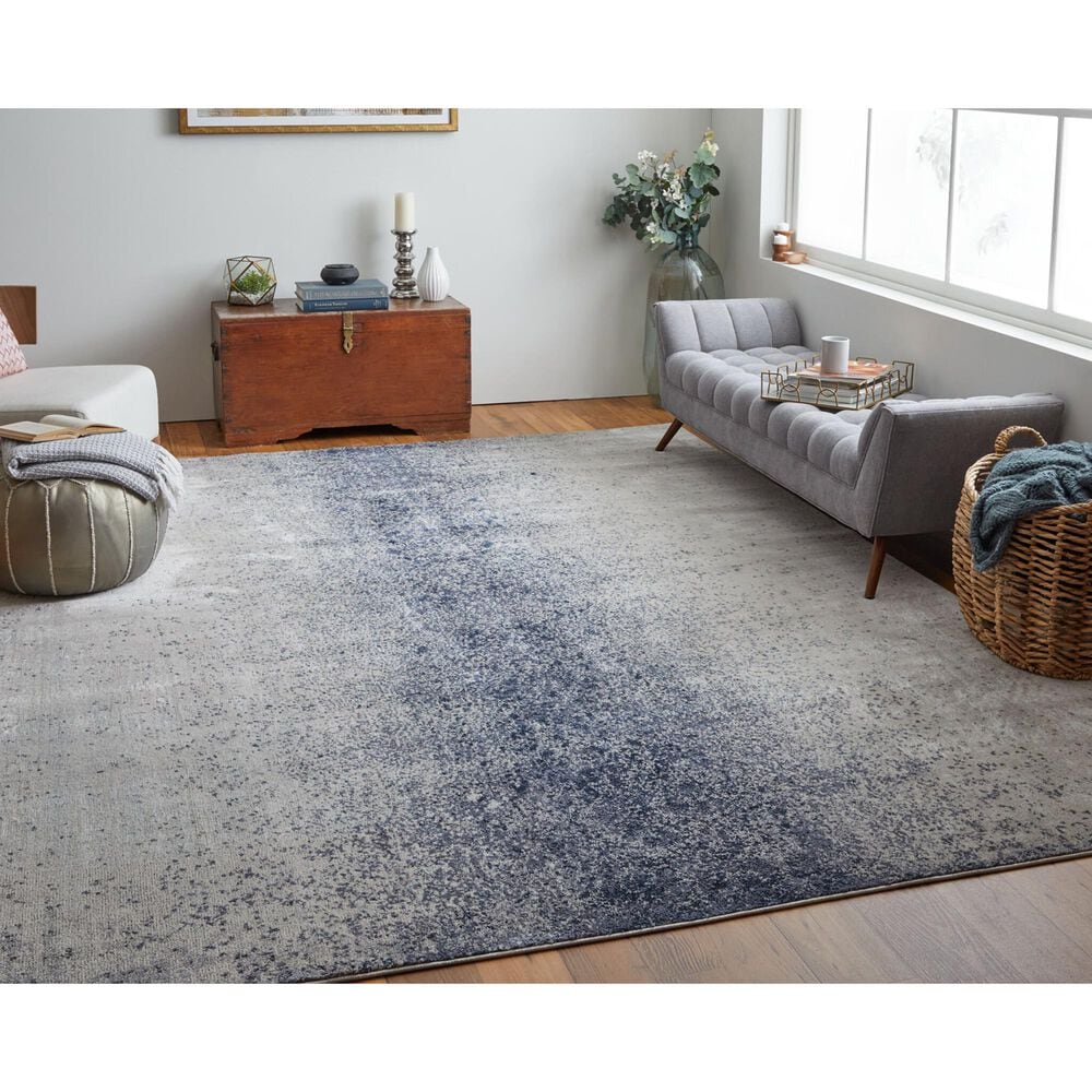 Feizy Astra 8&#39; x 10&#39; Ivory and Blue Area Rug, , large