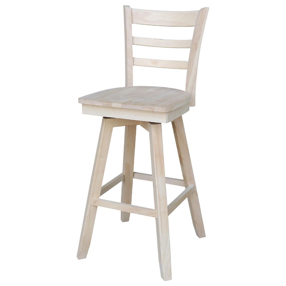 International Concepts Emily 30" Swivel Barstool in Unfinished, , large