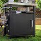 HOMLUX 39.5" Outdoor Kitchen Island in Black and Stainless Steel, , large