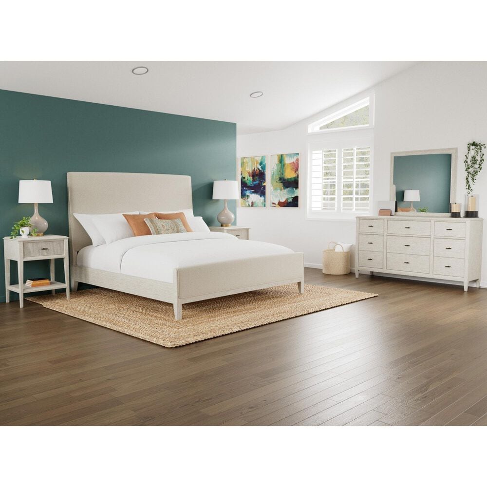 Riverside Furniture Carmella 3 Piece King Platform Panel Bedroom Set in Pebble Oak, , large