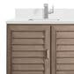 James Martin Vanities Portland 60" Double Bathroom Vanity in Whitewashed Walnut with Single Hole 3 cm White Zeus Quartz Top and Rectangular Sinks, , large