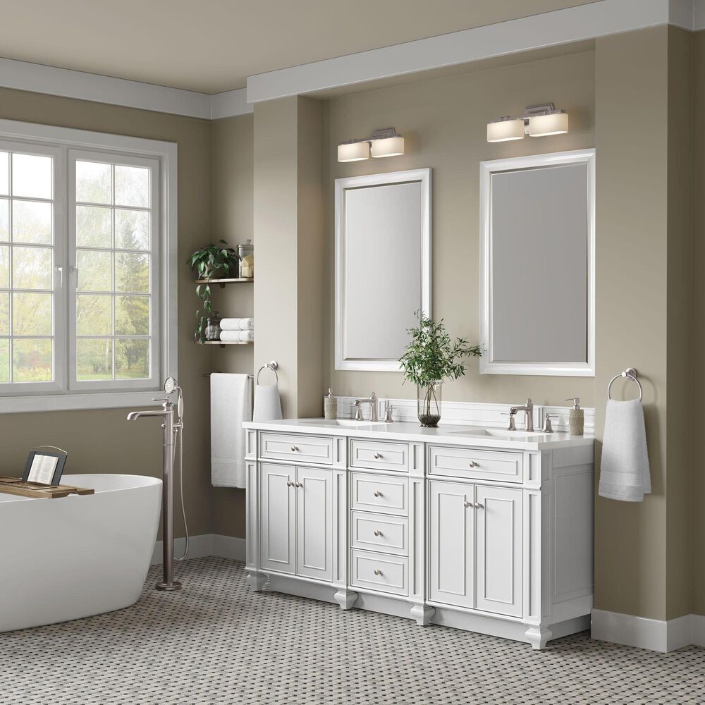 James Martin Bristol 72" Double Bathroom Vanity Cabinet in Bright White, , large