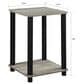 HOMLUX 2-Tier Turn-N-Tube End Table in French Oak Grey and Black, , large