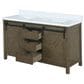 Lexora Home Marsyas 60" Double Bathroom Vanity in Rustic Brown with 2 cm White Cultured Marble Top and Rectangular Sinks, , large