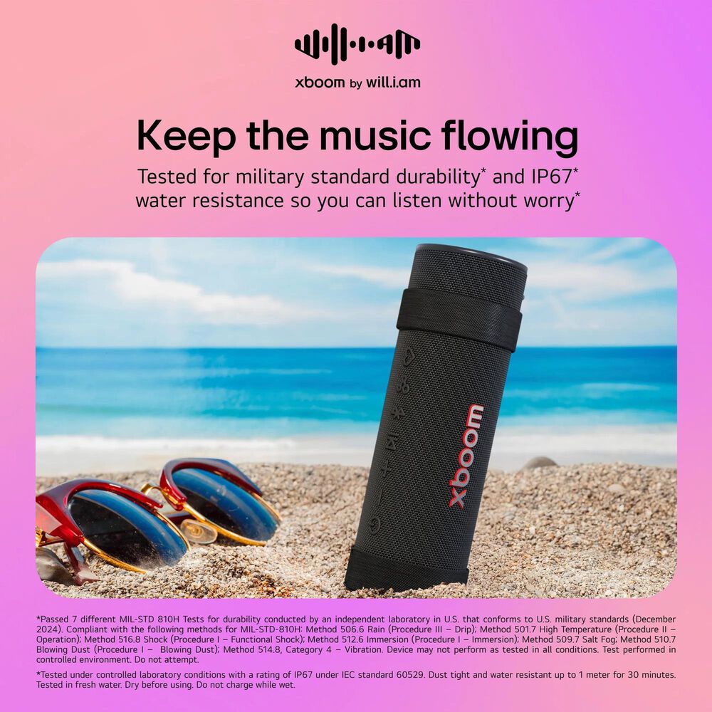 LG Xboom Grab Core Bluetooth Speaker in Black, , large