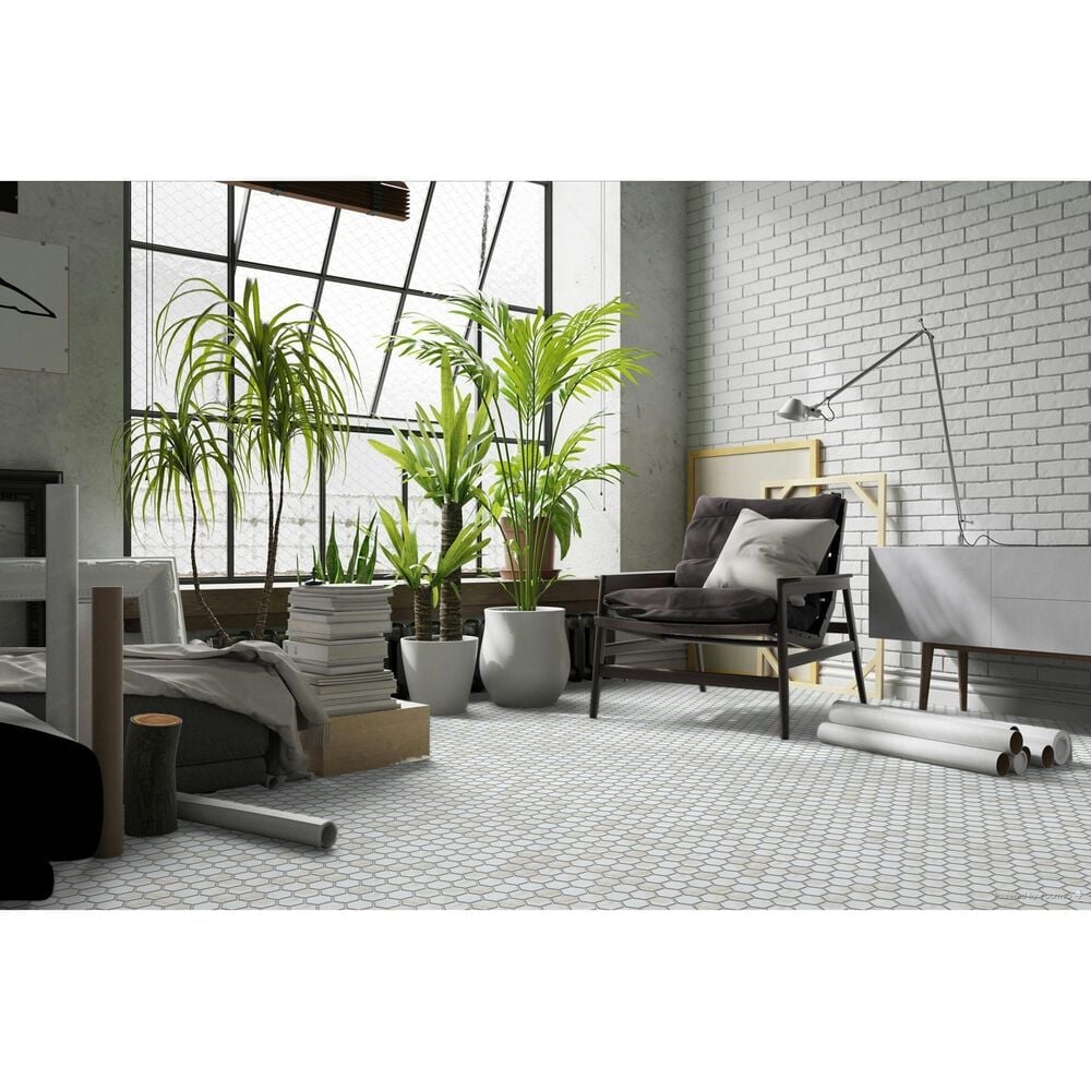 Emser Visconde Oro 2&quot; x 2&quot; Hexagon on 12&quot; x 12&quot; Glazed Porcelain Mosaic Sheet, , large