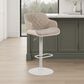Armen Living Toby Adjustable Swivel Bar Height Stool with Vintage Taupe Upholstery in Ivory, , large