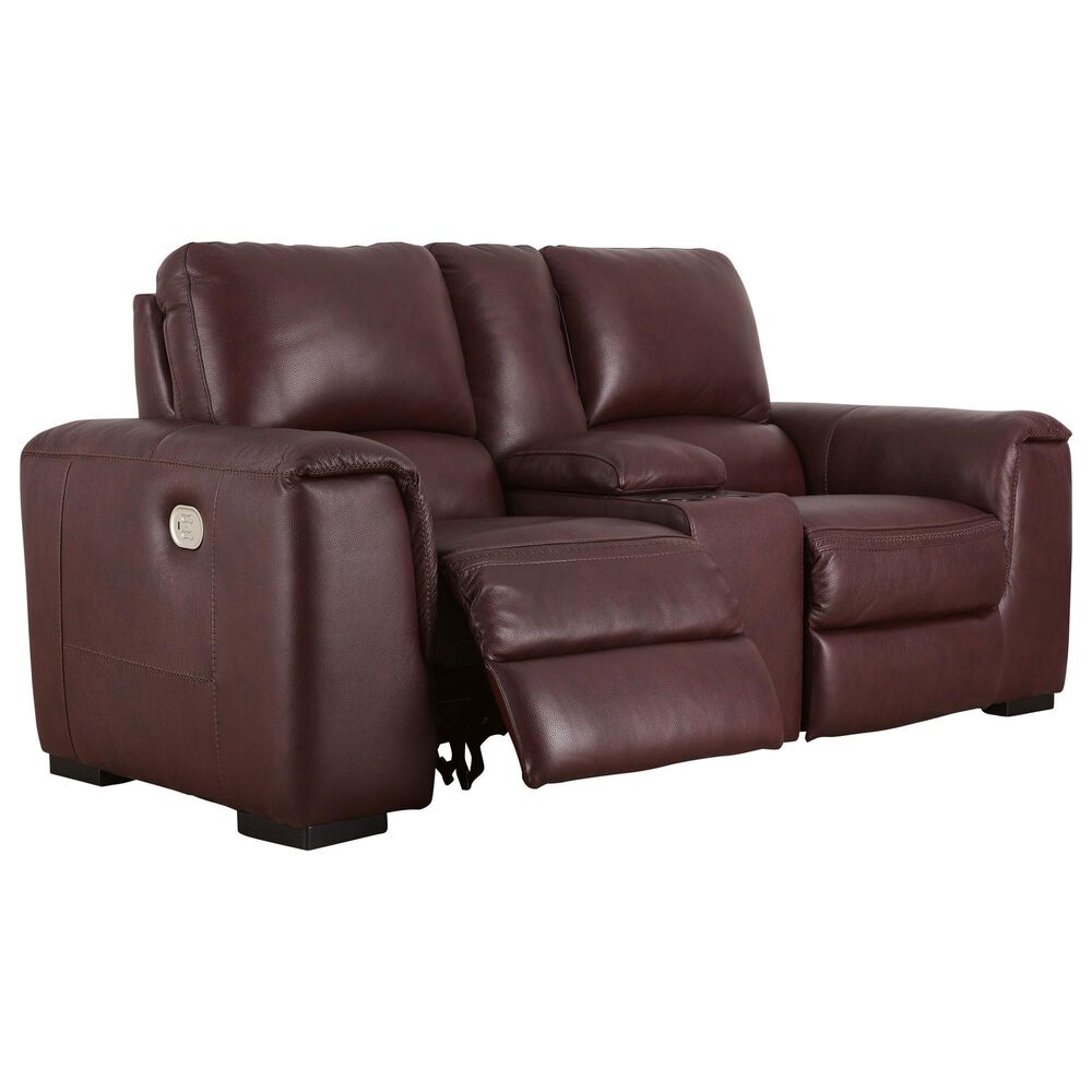 Ashley Alessandro Power Reclining Loveseat with Console in Garnet, , large
