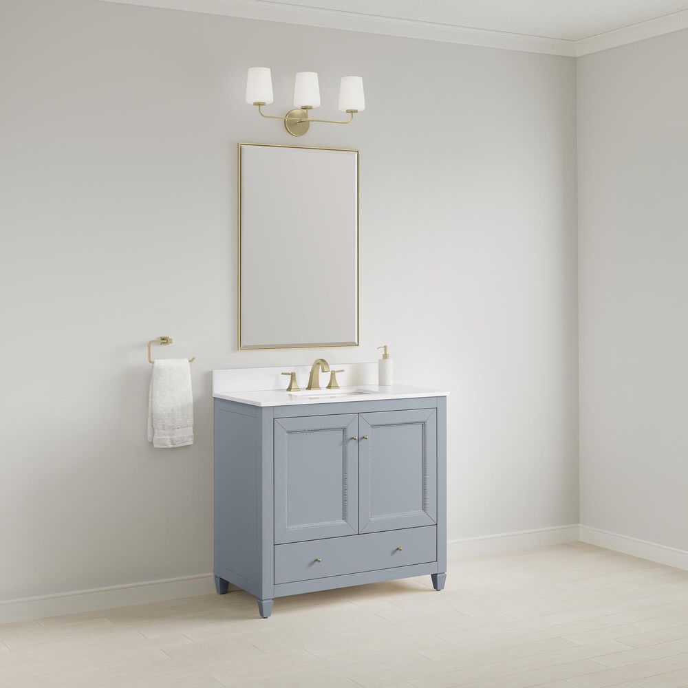 37B Claudine 36" Single Bathroom Vanity in Soft Blue with Glossy White Composite Stone Top and Backsplash, , large