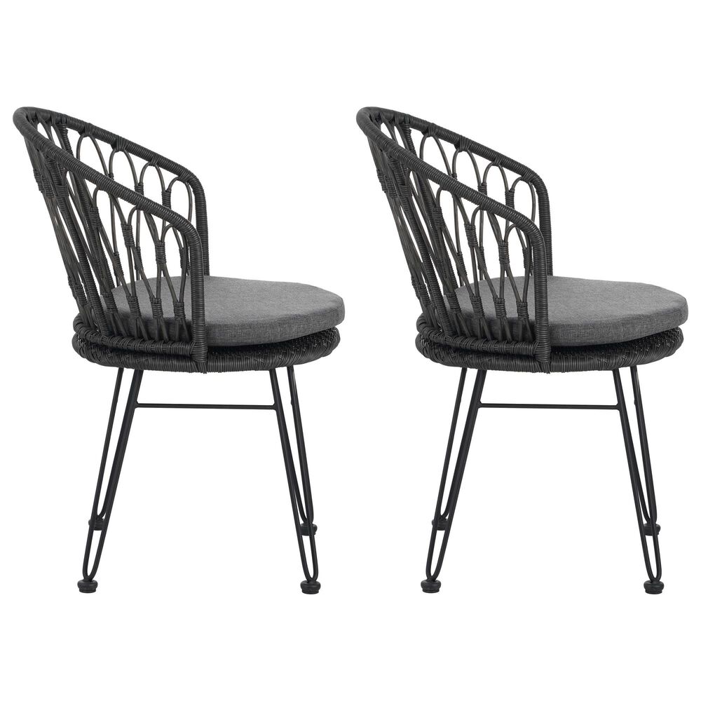 Hearth and Haven Tavon Patio Chair with Gray Cushion in Gray &#40;Set of 2&#41;, , large