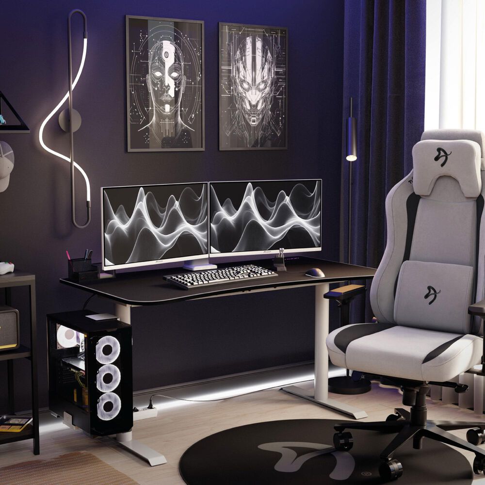 Arozzi Arena Medium Gaming Desk in White, , large