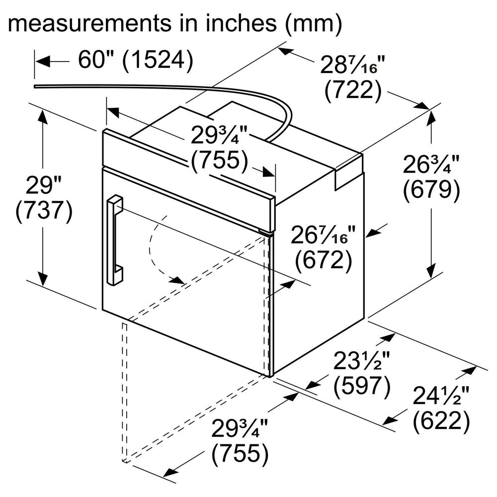 Bosch 800 Series 30" BuiltIn Single Electric Convection Wall Oven with Right SideOpening Door