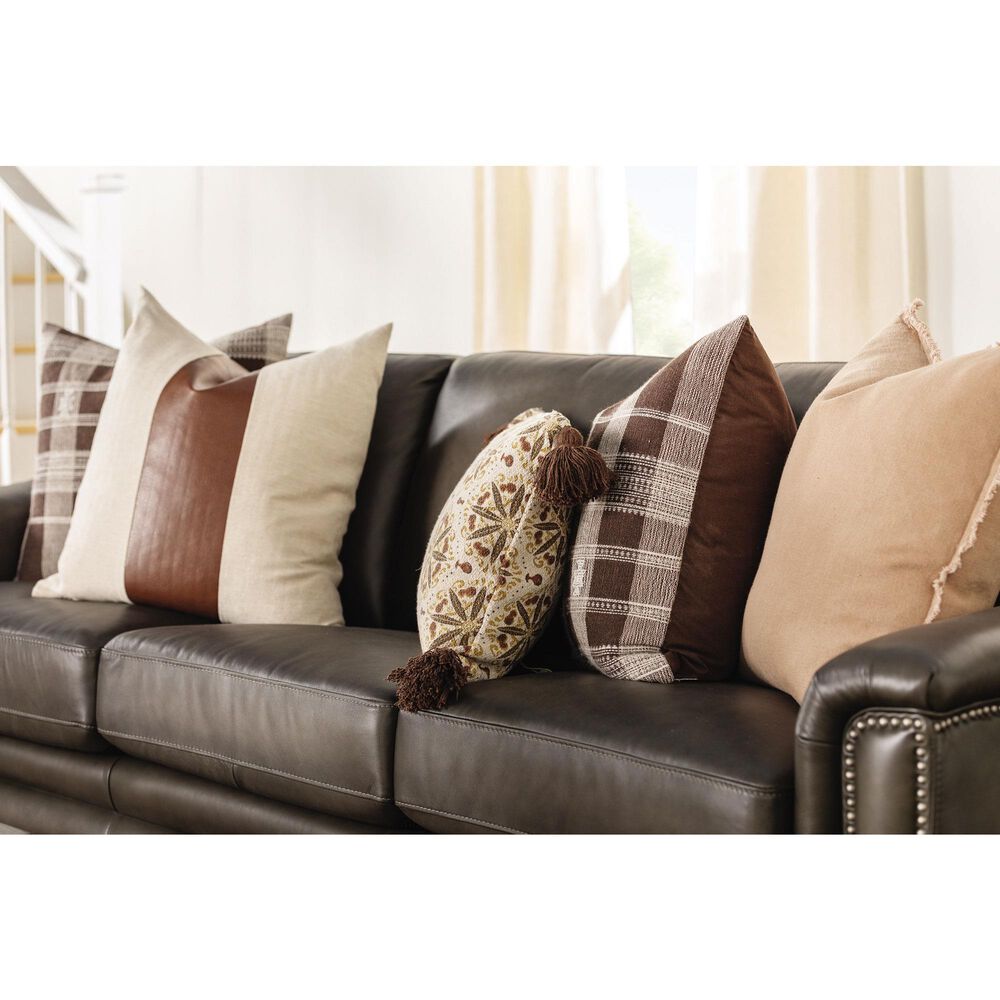 Hydeline Billingham Leather Stationary Sofa in Ash, , large