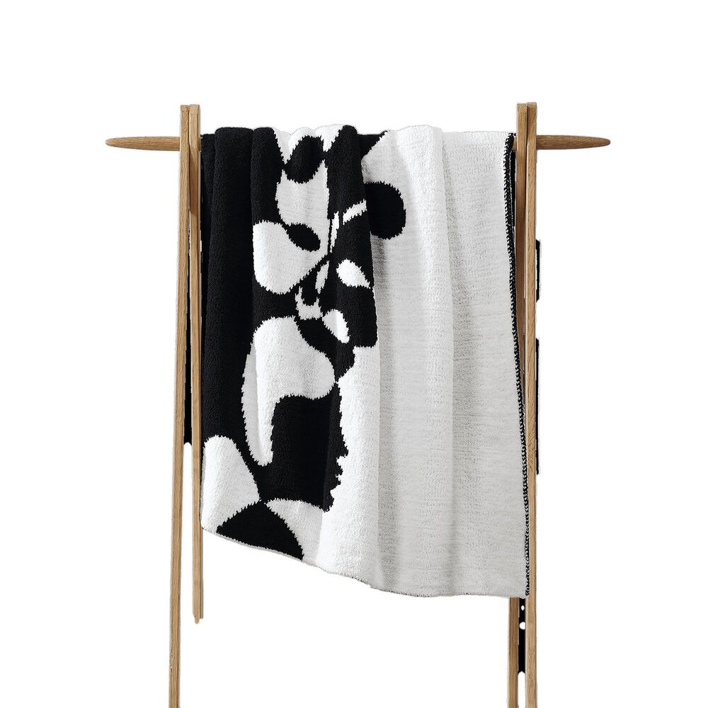Sunday Citizen Faces II 52" x 75" Throw in Off White and Black, , large