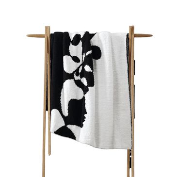 Sunday Citizen Faces II 52" x 75" Throw in Off White and Black, , large