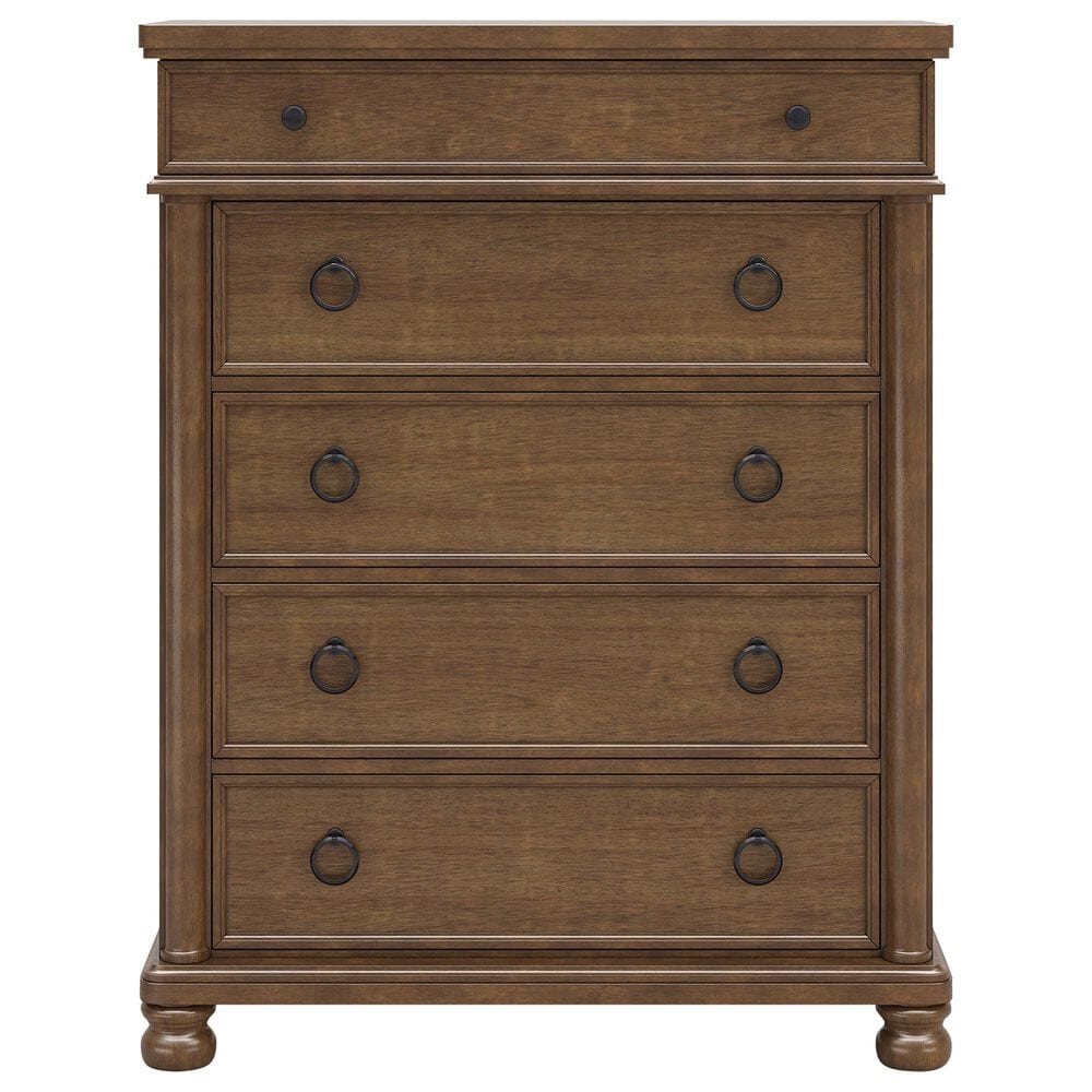 Ashley Rowlenstown 5-Drawer Chest in Medium Brown, , large