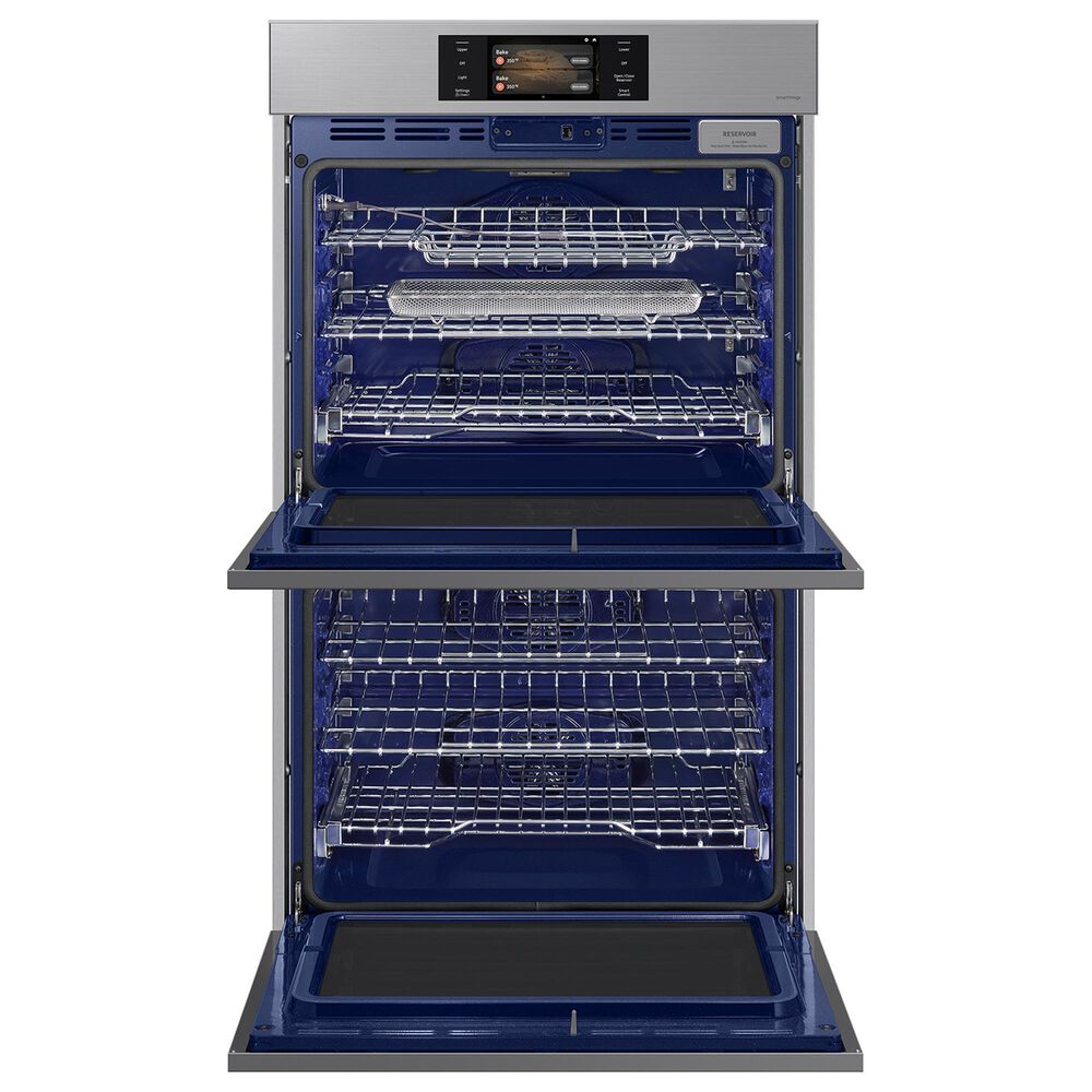 Samsung Bespoke 2-Piece Kitchen Package with Stainless Steel Bespoke 30" Double Wall Oven and Black 30" Induction Cooktop, , large