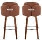 LumiSource Dahlia Swivel Bar Stool with Camel Upholstery in Walnut and Chrome (Set of 2), , large