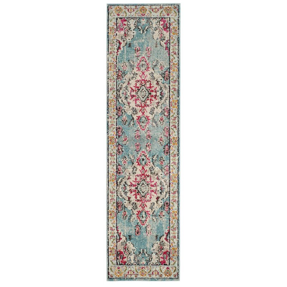 Safavieh Monaco MNC243J-214 2&#39;2&quot; x 14&#39; Light Blue/Fuchsia Runner, , large