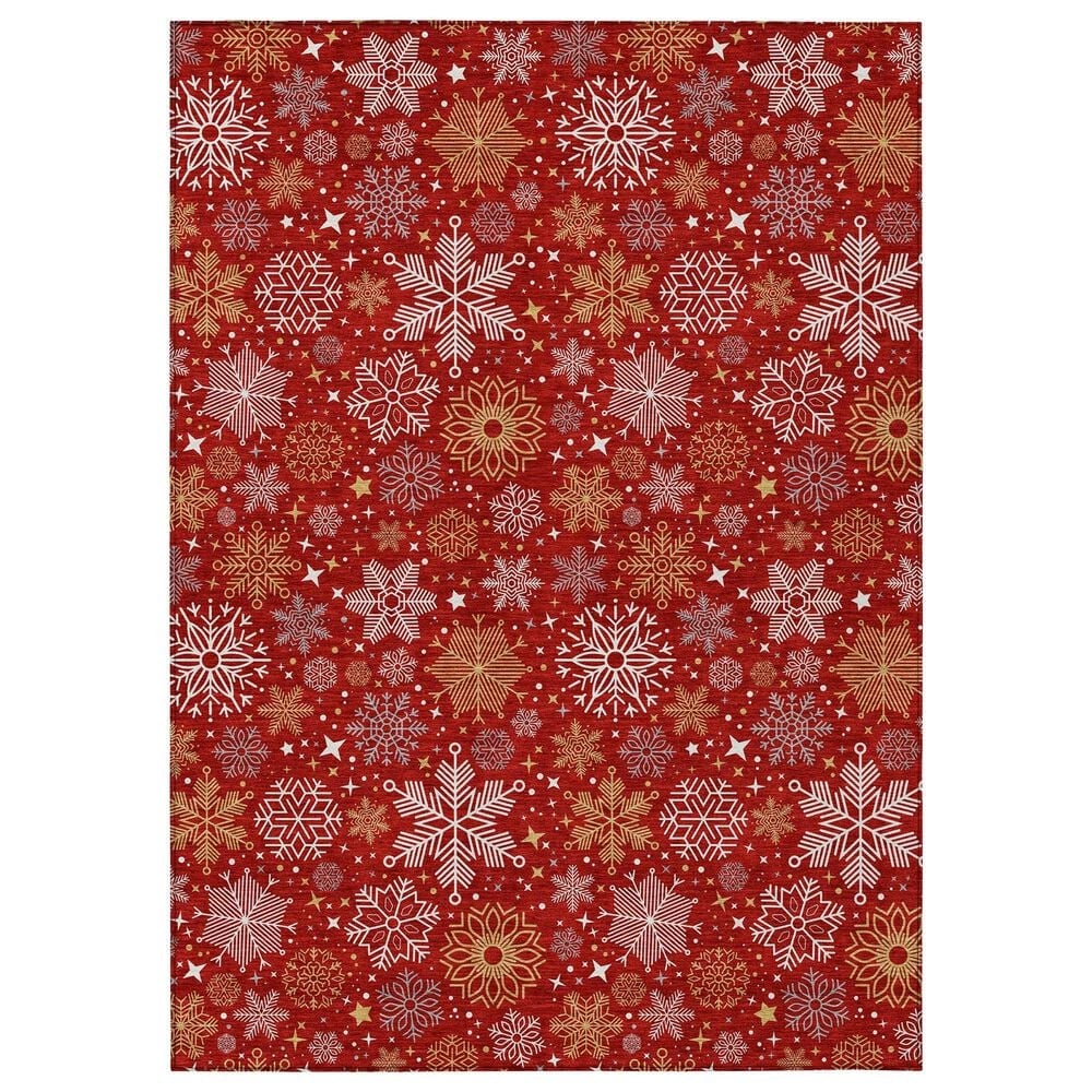 Dalyn Rug Company Wonderland WN31 5" x 7"6" Red Indoor/Outdoor Area Rug, , large