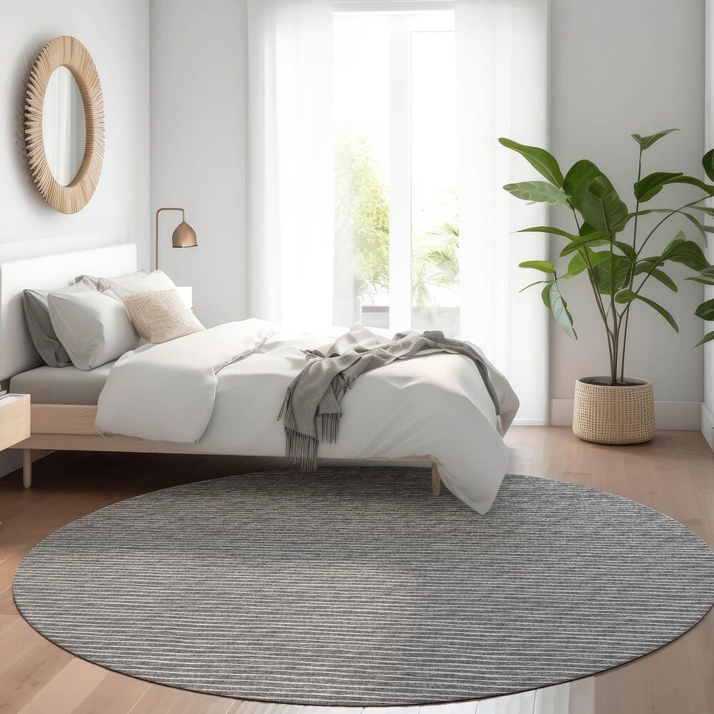 Dalyn Rug Company Laidley 8&#39; Round Grey Indoor/Outdoor Area Rug, , large