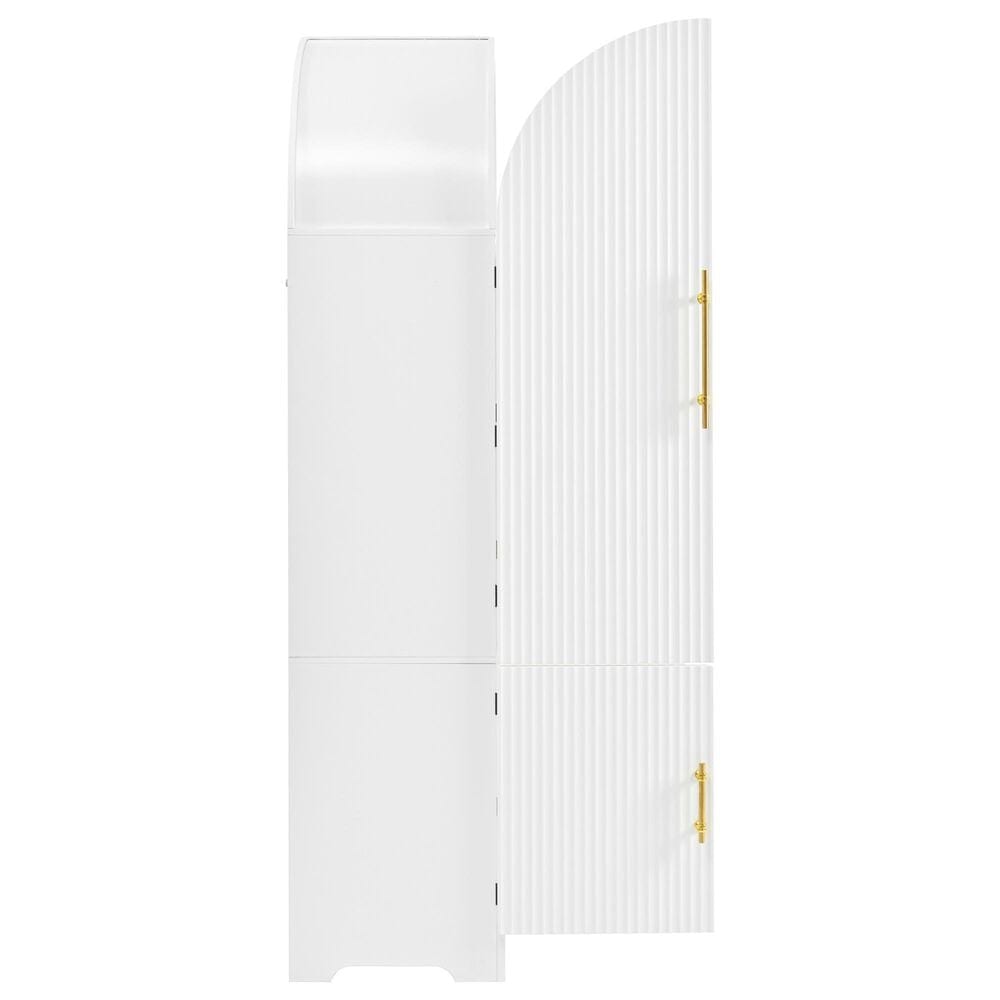 HOMLUX 72" Tall Arched Kitchen Pantry Cabinet in White, , large