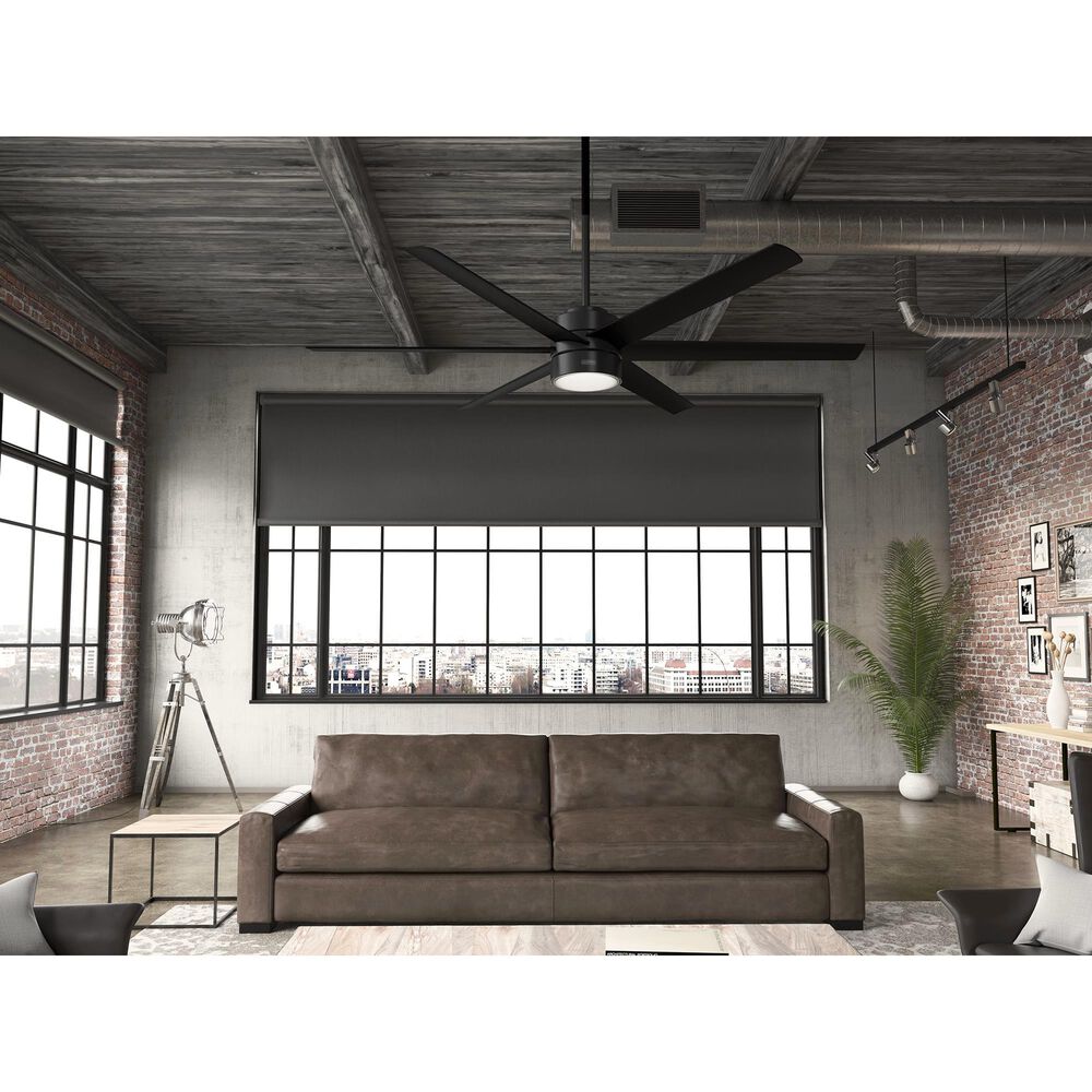 Hunter Solaria 72&quot; Outdoor Ceiling Fan with LED Light in Matte Black, , large