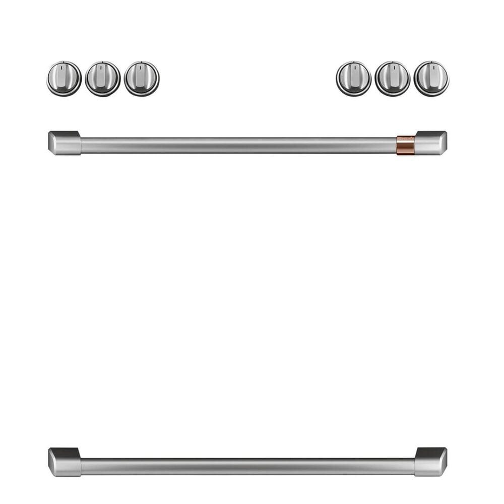 Cafe Handle and Knob Kit for Built-In Range in Brushed Stainless, , large