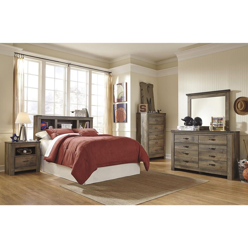 Signature Design by Ashley Trinell Full Bookcase Headboard in Brown, , large
