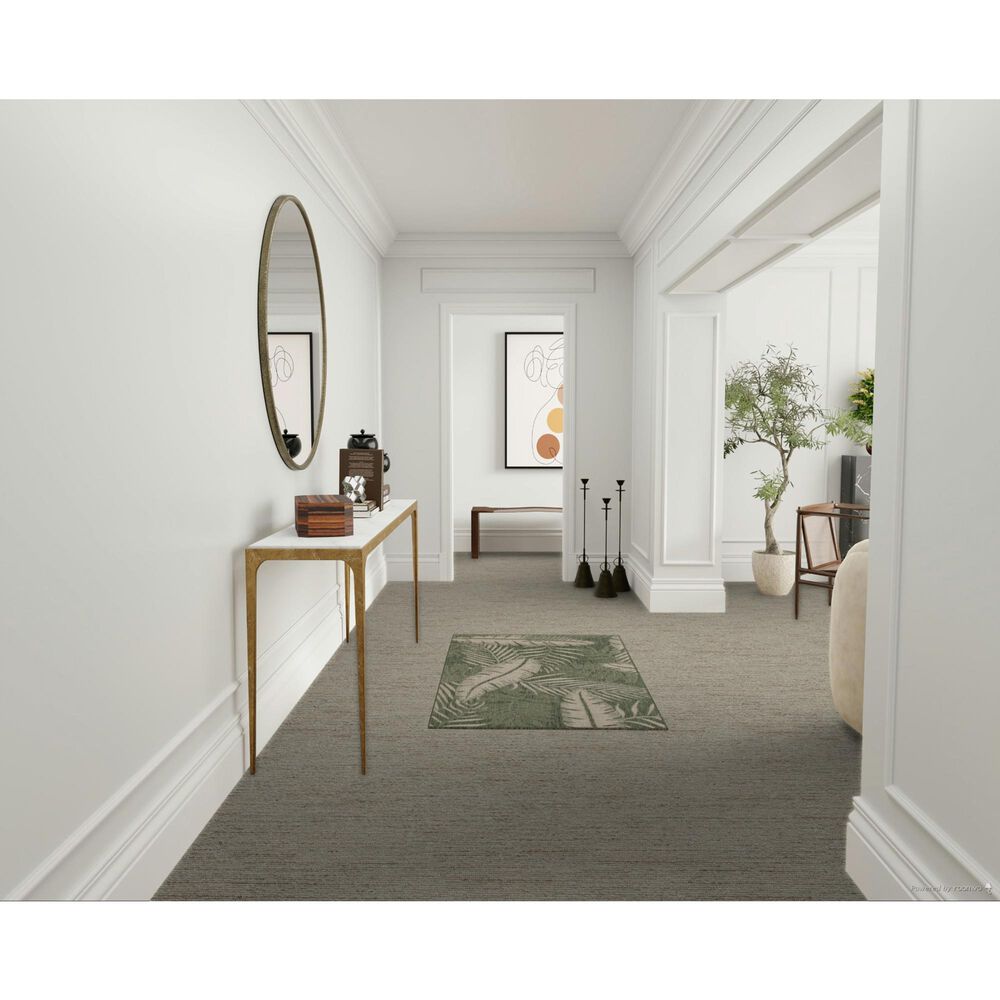 Nourison Garden Oasis GOA02 Green and Ivory 3&#39; x 5&#39; Indoor/Outdoor Area Rug, , large