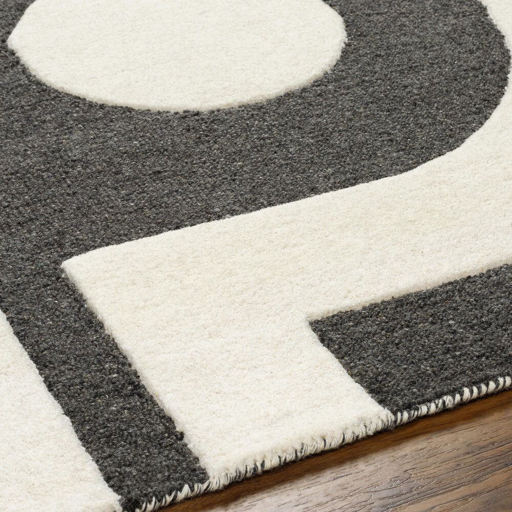 Surya Brook 2&#39; x 3&#39; White and Charcoal Area Rug, , large