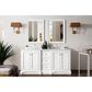 James Martin Vanities De Soto 72" Double Bathroom Vanity in Bright White with 3 cm Arctic Fall Solid Surface Top and Rectangular Sinks, , large