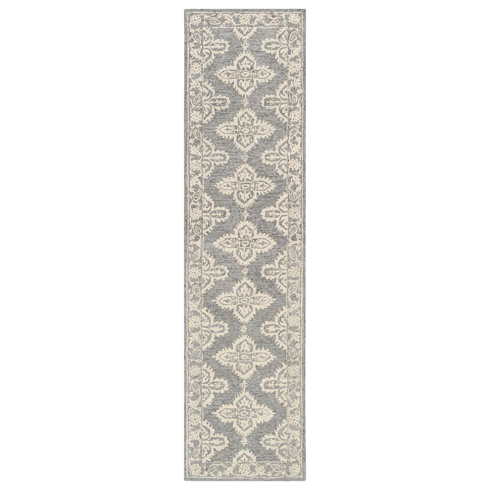 Surya Granada GND-2302 2'6" x 10' Medium Gray and Beige Runner Rug, , large