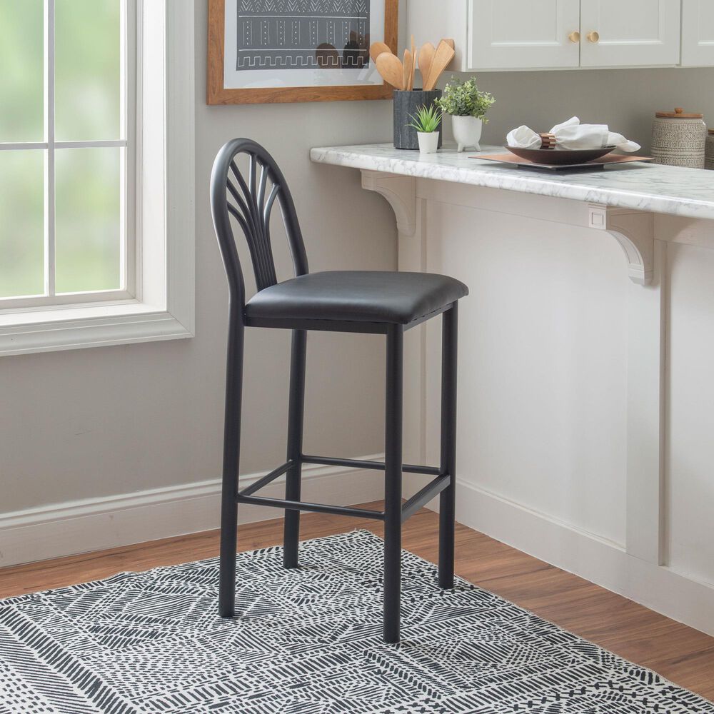 Linon Home Decor Thayer Bar Stool in Black (Set of 2), , large