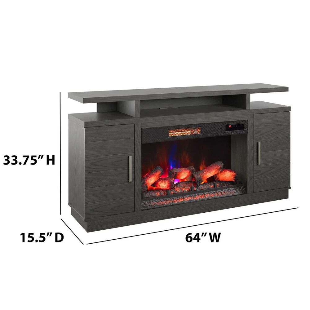 Fabio Flames Breya 70&quot; Fireplace TV Stand in Brown Tifton Oak, , large
