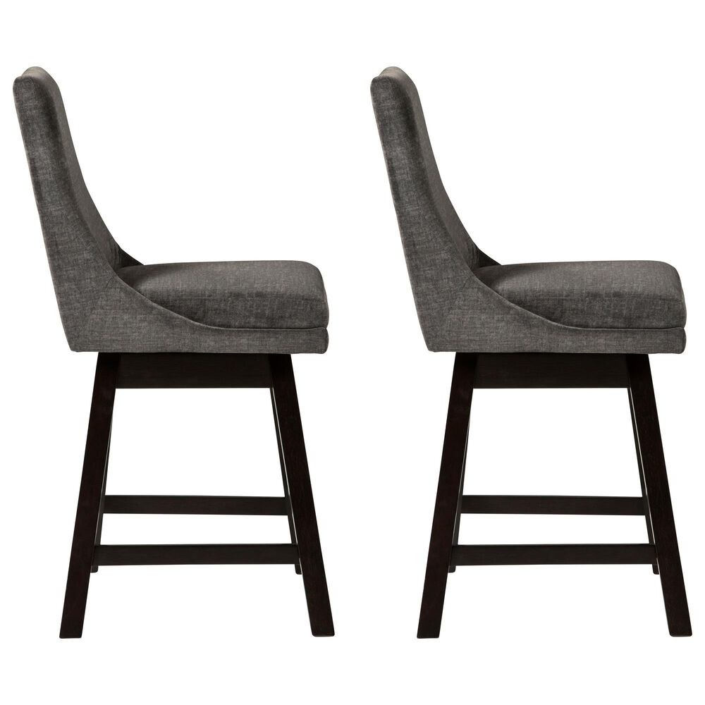 Ashley Tallenger Counter Stool Set of 2 in Dark Gray, , large