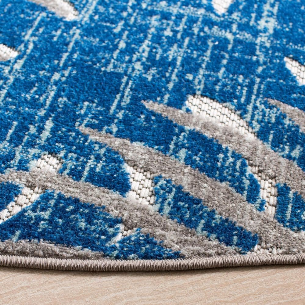 Safavieh Cabana CBN831F 4&#39; Round Grey and Blue Indoor/Outdoor Area Performance Rug, , large