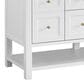 James Martin Vanities Breckenridge 60" Double Bathroom Vanity in Bright White with 3 cm Ethereal Noctis Quartz Top and Rectangular Sinks, , large