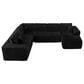 HOMLUX Modular Corduroy Sectional Sofa with Right Chaise, U Shaped Cloud Couch Set in Black, , large