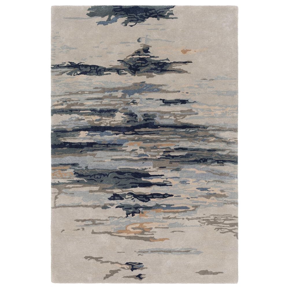 Surya Kavita 6" x 9" Medium Gray, Ink Blue, Deep Teal, Dark Brown, Dusty Pink, Beige and Brick Red Area Rug, , large