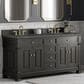 James Martin Vanities Brookfield 72" Double Bathroom Vanity in Black Onyx with 3cm Parisien Bleu Quartz Top and Rectangular Sinks, , large