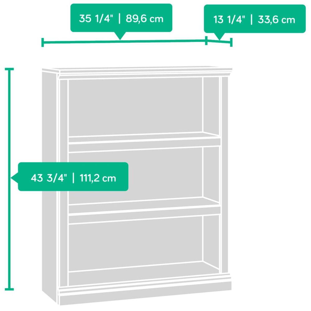 Sauder Select 3 Shelf Bookcase in Washington Cherry, , large