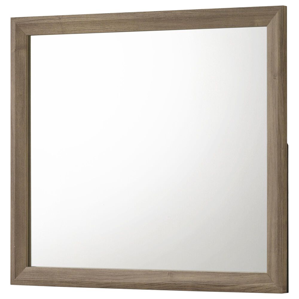 Crown Mark Valor 6-Drawer Dresser and Mirror in Light Brown, , large