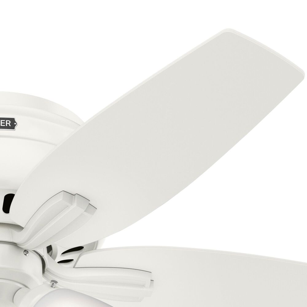Hunter Newsome Low Profile 42&quot; Ceiling Fan with Clear Frosted Lights in Fresh White, , large
