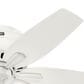 Hunter Newsome Low Profile 42" Ceiling Fan with Clear Frosted Lights in Fresh White, , large