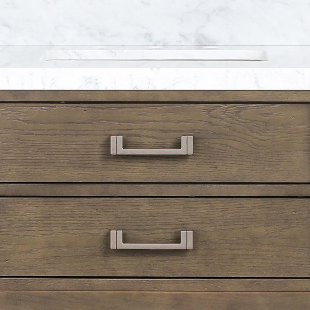 Lexora Home Norwalk 48&quot; Single Bathroom Vanity in Grey Oak with White Carrara Marble Top  and Rectangle Sink, , large